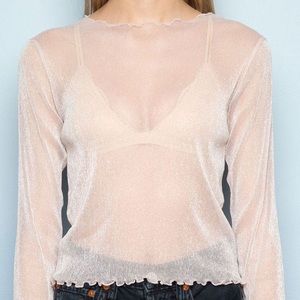 Brandy Melville Sheer Sparkle Long Sleeve top